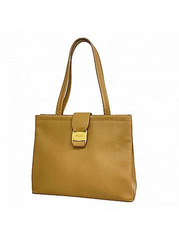 Salvatore Ferragamo Salvatore Ferragamo Vara Leather Tote Bag, Beige, Women's (view 1)