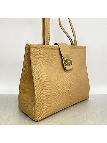Salvatore Ferragamo Salvatore Ferragamo Vara Leather Tote Bag, Beige, Women's (view 2)