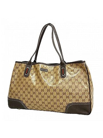 Gucci Gucci tote bag, Sherry line, GG crystal, 293589, coated canvas, beige, brown, champagne, women's. (view 1)