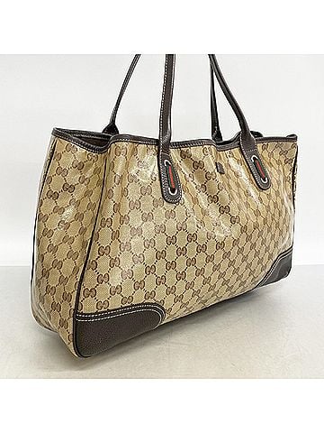 Gucci Gucci tote bag, Sherry line, GG crystal, 293589, coated canvas, beige, brown, champagne, women's. (view 2)