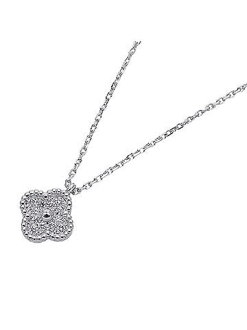 Van Cleef & Arpels Van Cleef &amp; Arpels Sweet Alhambra Necklace for Women, Brand Name, 750WG White Gold, Diamond, Gold Jewelry (view 1)