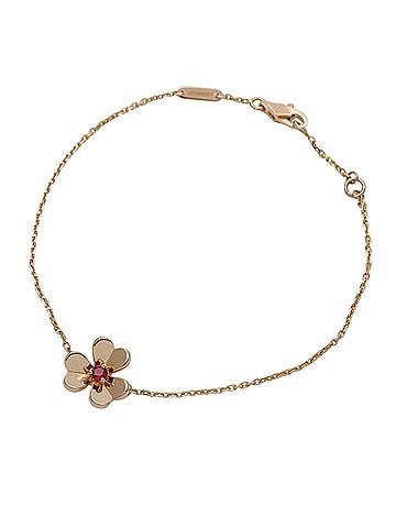Van Cleef & Arpels Van Cleef &amp; Arpels women's bracelet, 750PG ruby, Frivole Mini, pink gold jewelry. (view 1)