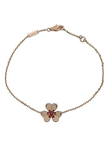 Van Cleef & Arpels Van Cleef &amp; Arpels women's bracelet, 750PG ruby, Frivole Mini, pink gold jewelry. (view 2)