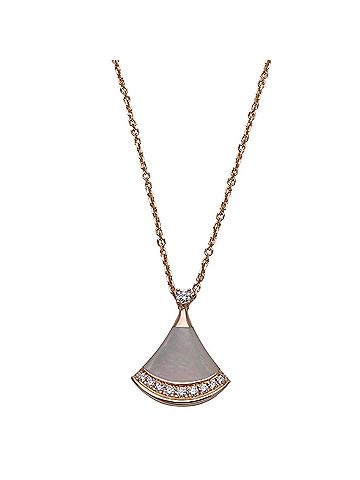 Bvlgari BVLGARI necklace for women, brand name, 750PG, diamond, mother-of-pearl, Diva's Dream, pink gold jewelry. (view 2)