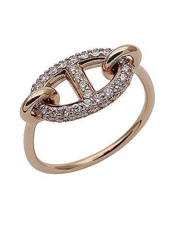 Hermès Hermes HERMES Ring Chaine d'Ancre Farandole Women's Brand 750PG Pink Gold Diamond #53 Approx. 1 piece of jewelry (view 1)