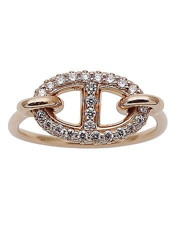 Hermès Hermes HERMES Ring Chaine d'Ancre Farandole Women's Brand 750PG Pink Gold Diamond #53 Approx. 1 piece of jewelry (view 2)