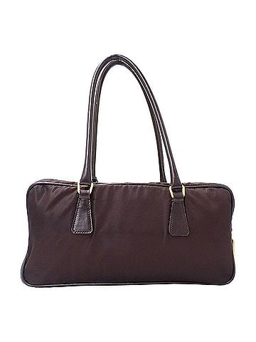 Prada Prada handbag for women, brand name, nylon, dark brown. (view 2)
