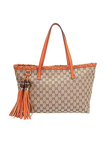 Gucci Gucci Bamboo Tassel Medium Tote Bag, GG Canvas 218780, Beige, Women's GUCCI (view 1)