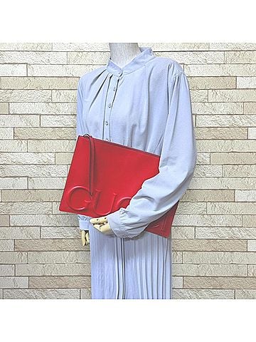 Gucci Gucci XL Clutch Bag, Handbag, Leather, 421853, Red, Women's, GUCCI (view 2)