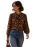 DÔEN 100% Cotton Floral Brown Yellow Button-Down Shirt Size XS - photo 1