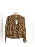 DÔEN 100% Cotton Floral Brown Yellow Button-Down Shirt Size XS - photo 5