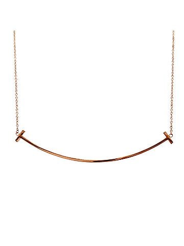 Tiffany & Co. Tiffany &amp; Co. T Smile Necklace, 18K Pink Gold, Women's. (view 1)