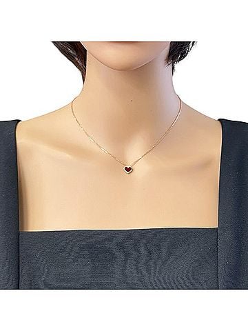 Van Cleef & Arpels Van Cleef &amp; Arpels Sweet Alhambra Necklace, 18K Pink Gold Carnelian Necklace for Women, Heart Design (view 2)