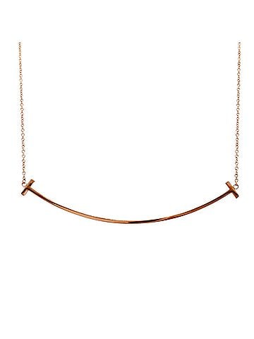 Tiffany & Co. Tiffany &amp; Co. T Smile Necklace, 18K Pink Gold, Women's. (view 1)