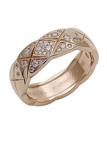 Chanel Chanel ring for women and men, brand name ring, 750PG diamond, Coco Crush, medium pink gold, size #58 (approx. 1 inch), jewelry. (view 1)