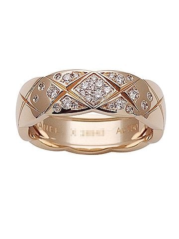 Chanel Chanel ring for women and men, brand name ring, 750PG diamond, Coco Crush, medium pink gold, size #58 (approx. 1 inch), jewelry. (view 2)