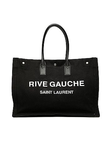 Saint Laurent Saint Laurent Rive Gauche Tote Bag Handbag 509415 Black Canvas Leather Women's SAINT LAURENT (view 1)