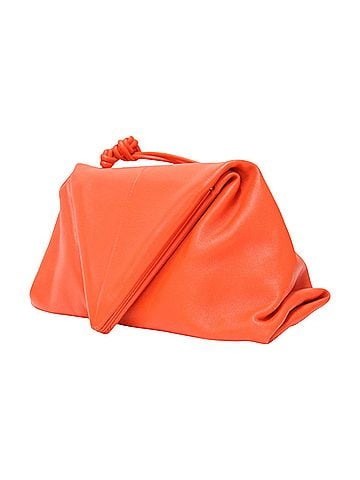 Bottega Veneta BOTTEGA VENETA Orange Triangle Clutch Bag Handbag Flap Leather Women's (view 1)