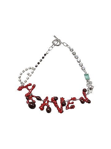 Marc Jacobs MARC JACOBS Heaven motif necklace, rhinestone and jewel embellishment, silver red, for women. (view 1)
