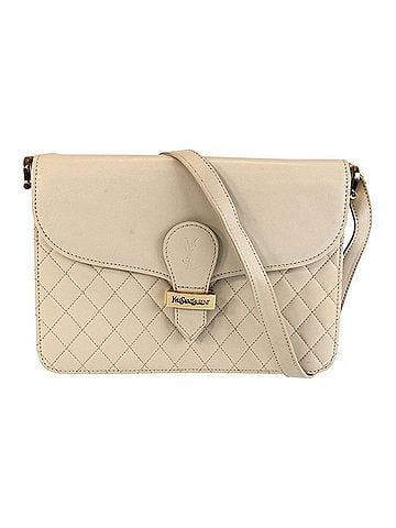 Yves Saint Laurent YVES SAINT LAURENT YSL Quilted White Leather Shoulder Bag with Gold Hardware for Women (view 1)