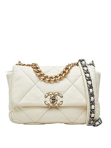 Chanel Chanel Coco Mark 19 Chain Shoulder Bag AS1160 White Lambskin Women's CHANEL (view 1)