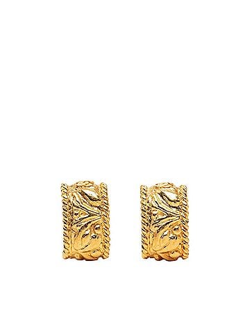 Chanel Chanel Coco Mark Earrings, Gold Plated (GP), Women's. (view 1)