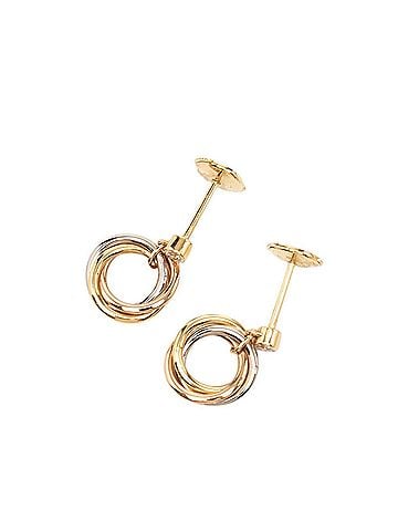 Cartier Cartier 18K Yellow Gold (KYG), Pink (PG), White (18KWG) 750 Diamond Trinity Earrings for Women (view 2)