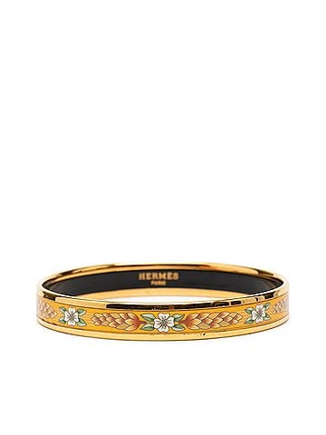 Hermès Hermes Enamel PM Cloisonné Flower Bangle Gold Plated GP Women's HERMES (view 1)