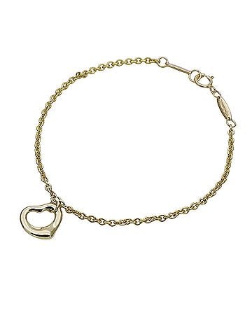 Tiffany & Co. Tiffany &amp; Co. women's bracelet, brand name, 750YG, Elsa Peretti open heart design, yellow gold jewelry. (view 1)