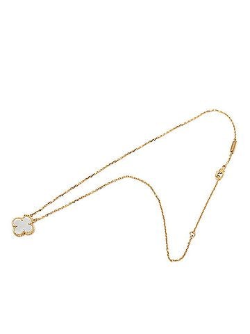 Van Cleef & Arpels Van Cleef &amp; Arpels Vintage Alhambra Pendant Necklace VCARA45900 18KYG Yellow Gold 750 Mother of Pearl Women's (view 2)