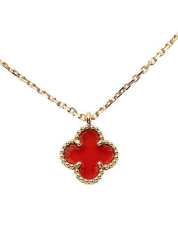 Van Cleef & Arpels Van Cleef &amp; Arpels Sweet Alhambra Pendant Necklace VCARN59M00 18KPG Pink Gold 750 Carnelian Women's (view 2)