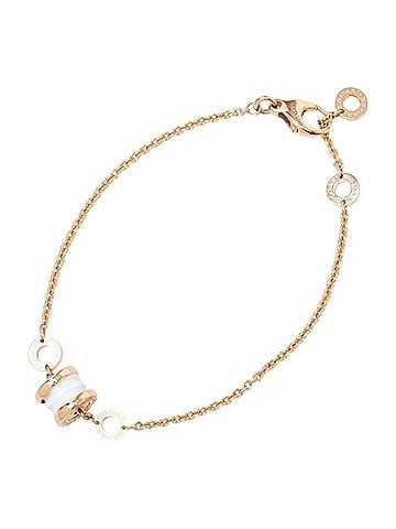 Bvlgari Bulgari B-zero1 Element Bracelet 354812 White Ceramic 18KPG Pink Gold 750 Women's BVLGARI (view 1)