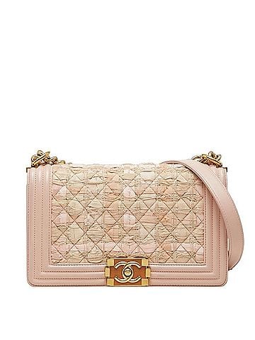 Chanel Chanel Coco Mark Boy Chain Shoulder Bag A67086 Pink Lambskin Tweed Women's CHANEL (view 1)