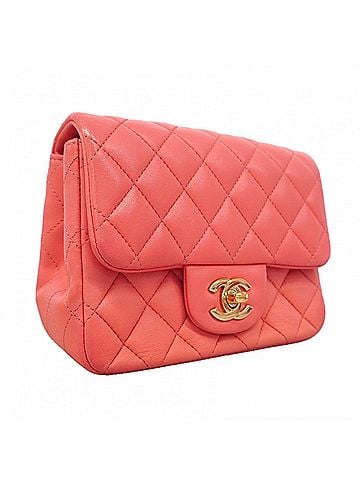 Chanel Chanel Mini Matelassé Chain Shoulder Bag, Lambskin, Pink Champagne, Women's (view 2)