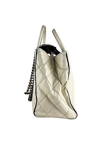 Chanel Chanel CHANEL Handbag Shoulder Bag Portobello Leather Off-White Black Gold Women's z10488 (view 2)