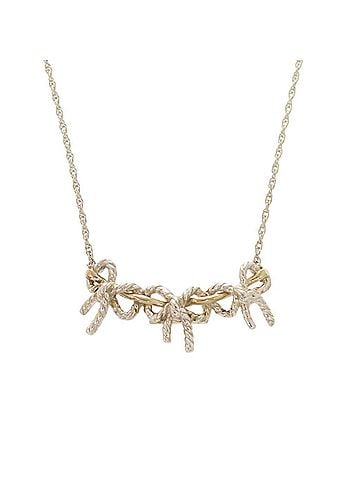 Tiffany & Co. Tiffany &amp; Co. Triple Ribbon Necklace, Sterling Silver 925, 18K Yellow Gold (750YG), Item No. 1141. (view 1)
