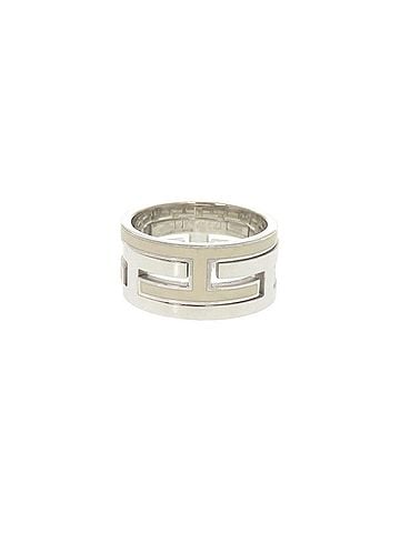 Hermès Hermes Move H #52(1) Sterling Silver 925 Ring, Ivory 0116HERMES (view 2)
