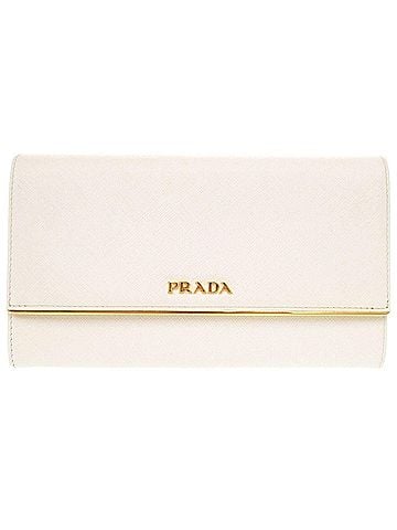 Prada Prada Saffiano Leather 1MH311 White Long Wallet Compact Clutch Bag 0199PRADA (view 1)