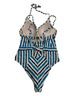Cupshe Stripes Blue White One Piece Swimsuit Size L - photo 2