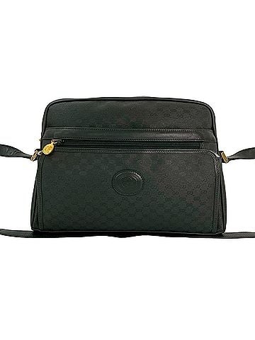 Gucci GUCCI Vintage Micro GG Logo Leather Shoulder Bag/Pochette in Black 97645 (view 1)