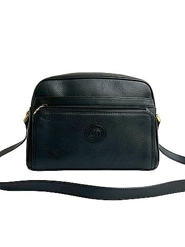 Gucci GUCCI Vintage GG Embossed Leather Shoulder Bag/Pouch, Black, 42136 (view 1)