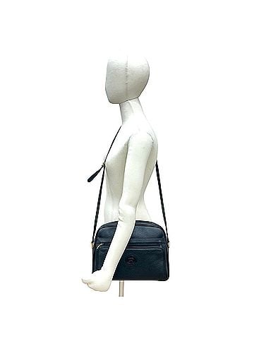 Gucci GUCCI Vintage GG Embossed Leather Shoulder Bag/Pouch, Black, 42136 (view 2)