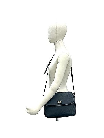 Gucci GUCCI (Old Gucci) GG Logo Gold Hardware Leather Shoulder Bag/Pouch Navy Blue 31831 (view 2)