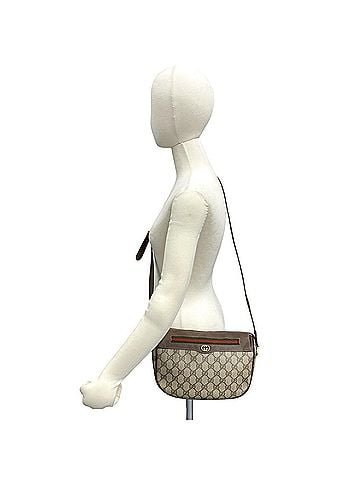 Gucci GUCCI Vintage Sherry Line GG Logo Leather Shoulder Bag, Brown, 28950 (view 2)