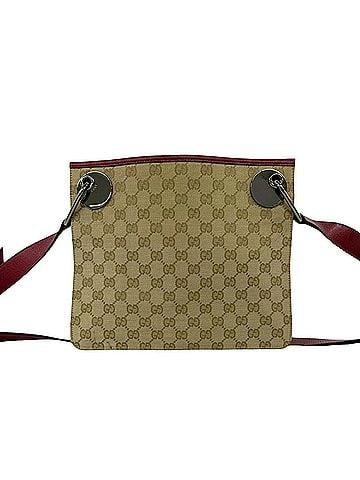 Gucci GUCCI GG Monogram Canvas Leather Shoulder Bag/Pouch/Sacoche - Beige/Burgundy 03674 (view 1)