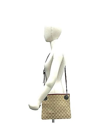 Gucci GUCCI GG Monogram Canvas Leather Shoulder Bag/Pouch/Sacoche - Beige/Burgundy 03674 (view 2)