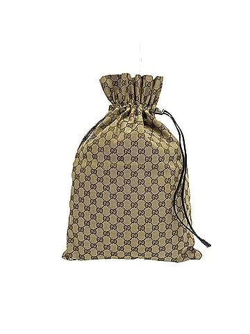 Gucci GUCCI GG Canvas Leather Drawstring Handbag Shoulder Bag Tote Pouch Brown 78024 (view 1)