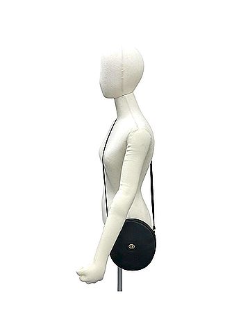 Gucci GUCCI Vintage GG Logo Leather Mini Shoulder Bag/Pouch (Black) - Old Gucci style, featuring logo hardware. (k15-6) (view 2)
