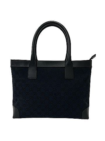 Gucci GUCCI GG Canvas Leather Handbag Mini Tote Bag Boston Black 21159 (view 1)