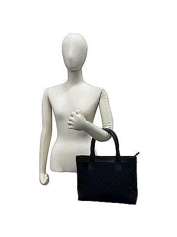 Gucci GUCCI GG Canvas Leather Handbag Mini Tote Bag Boston Black 21159 (view 2)